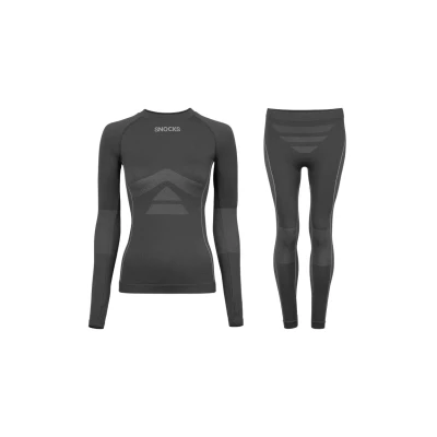 Abbildung von Snocks Damen Thermo SET Unterhemd/shirt, Damen, Größe: Large, Grau
