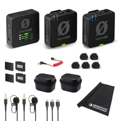 Abbildung von Rode Wireless Pro Digitales 2 Kanal Drahtlos Mikrofonset + keepdrum Mikrofasertuch