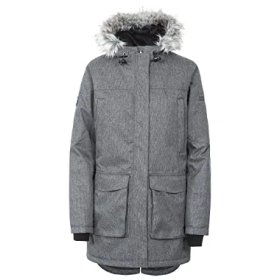 Abbildung von Trespass Thundery, Black/Silver Grey, S, Warme Wasserdichte Gepolsterte Jacke für Damen, Small, Schwarz/Silbergrau