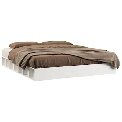 Abbildung von vidaXL Bett Massivholzbett Weiß 120x200 cm
