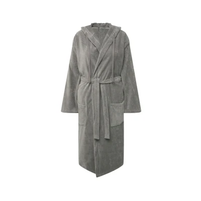 Abbildung von Ulla Popken Terry Cloth Bademantel, Damen, Größe: 42/44, Concrete gray