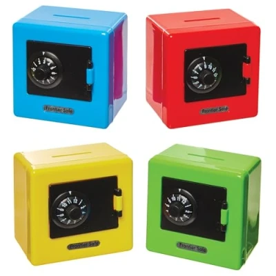 Abbildung von Baker Ross FN141 Mini Kombinationssafes 4er Pack, Niedliche Partytütenfüller, Kleines Spielzeug für Kinder, Münzbank