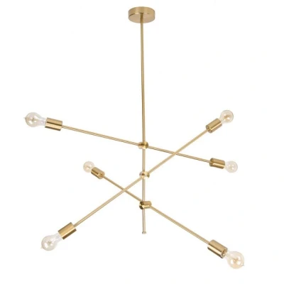 Abbildung von riess ambiente Hängeleuchte VARIATION 128cm gold, ohne Leuchtmittel, Wohnzimmer · Metall Esszimmer Modern Design