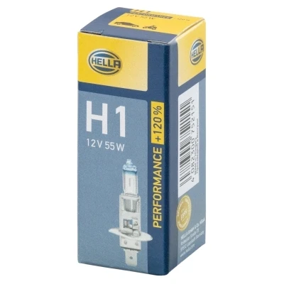 Abbildung von HELLA 8GH 223 498 011 Glühlampe, Hauptscheinwerfer H1 12 55 AUDI: A1 Sportback, A6 C6 Avant, RENAULT: MEGANE 1, MASTER 2 Bus, Wind, VOLKSWAGEN: GOLF 3