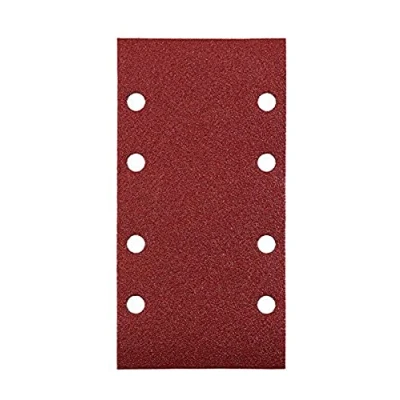 Abbildung von kwb Schleifstreifen 93x185 mm aus Edelkorund mit Körnung 180, werkzeugloser Wechsel, Vollkunstharz Verleimung und verstärkter Papierträger für den mittelfeinen Schliff von Holz Metall