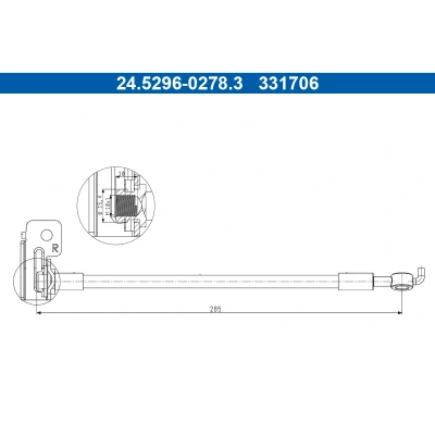 Abbildung von ATE 24.5296 0278.3 Bremsschläuche 285 M10x1 HYUNDAI: i30 II Schrägheck, Kombi, KIA: cee‘d Pro Schrägheck