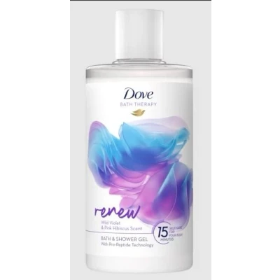 Abbildung von 3x Dove Bath Therapy Bad und Duschgel Renew Wild Violet &amp; Hibiscus je 400ml