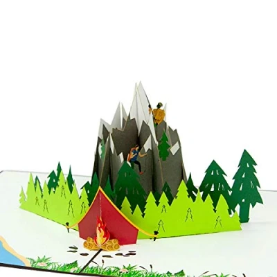 Abbildung von Favour Pop Up® 3D Glückwunschkarte. Ein filigranes Kunstwerk, dass beim Öffnen mit einer liebevoll gestalteten Gebirgs Szene überrascht. 13x18cm TF123