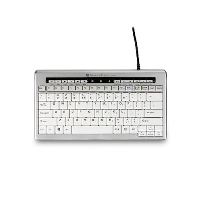 Abbildung von BakkerElkhuizen S Board 840 Compact Keyboard Kompakte Tastatur Computer USB Anschluss kabelgebunden 2 Hubs ergonomisch Silber/grau QWERTY UK Layout