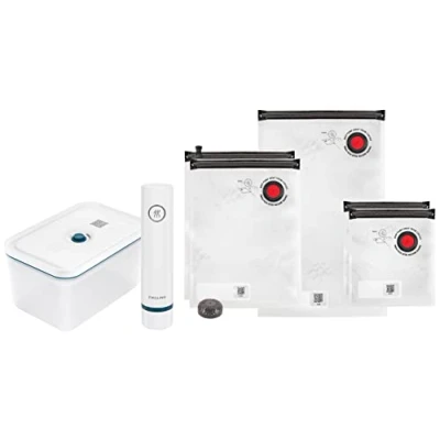 Abbildung von ZWILLING Fresh &amp; Save Vakuum Starterset, Kunststoff, 7 teilig, inkl. Dose, Pumpe und Beutel, La Mer