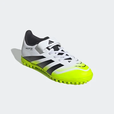 Abbildung von adidas Performance Predator CLUB Unisex Fußballschuh Multinocken für Kinder, Größe: 32, White/core black/lucid lemon Schuhe