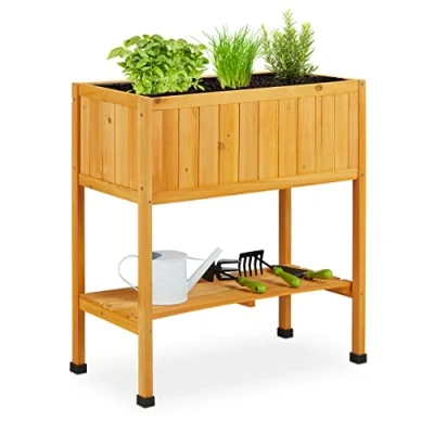 Abbildung von relaxdays Hochbeet aus Holz, Orange