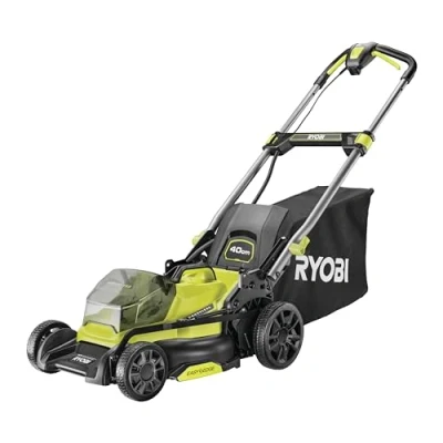 Abbildung von RYOBI 18 V ONE+ Brushless Akku Rasenmäher RY18LMX40C 0, 40 cm Schnittbreite, 7 stufige Schnitthöhenverstellung, ohne und Ladegerät