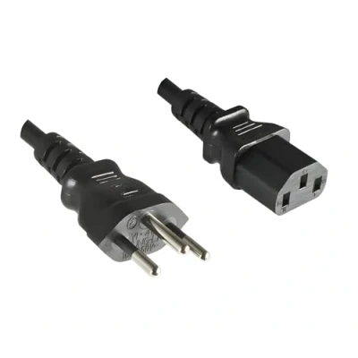 Abbildung von DINIC Stromkabel Netzkabel für die Schweiz auf C13 Kaltgeräte (5,00m, schwarz)