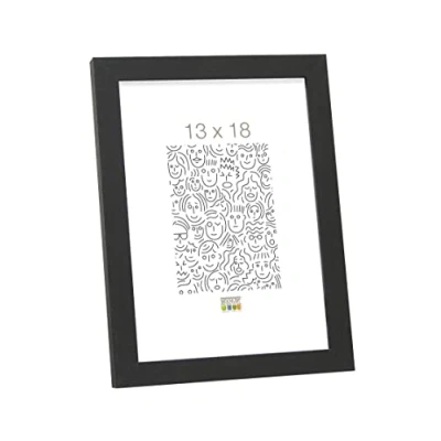 Abbildung von Deknudt Frames S44CF2 13.0X18.0 Bilderrahmen, Holz/MDF, Schlichter Stil, schmal, 21 x 16 1,33 cm, Schwarz