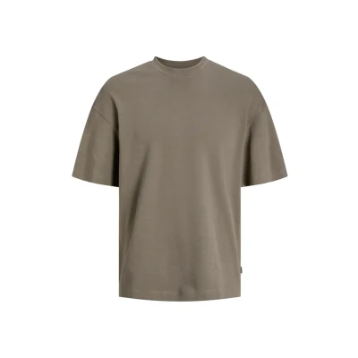Abbildung von Jack &amp; Jones Einfarbiges Kurzarm Dropped Shoulder Tshirt basic, Herren, Größe: Small, Braun