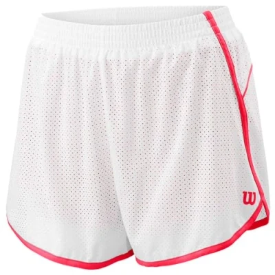 Abbildung von Wilson Damen Shorts, COMPETITION WOVEN 3.5 SHORT, Polyester/Spandex, Weiß/Rot (Cherrypop), Größe XL, WRA775407XL