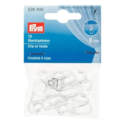 Abbildung von Prym 526400 Überklipshaken transparent, new plastic, 6 mm, 10 Stück
