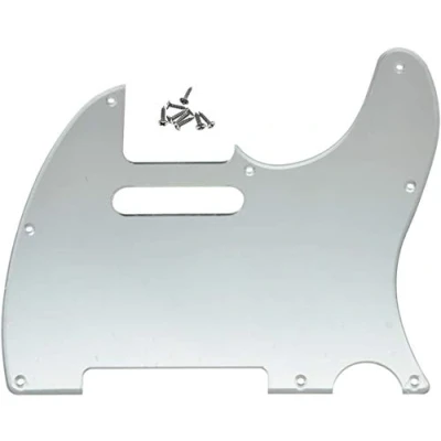 Abbildung von Dopro Schlagbrett für Tele Gitarre, 8 Löcher, passend USA/Mexikanische Fender Telecaster, Silber Spiegel