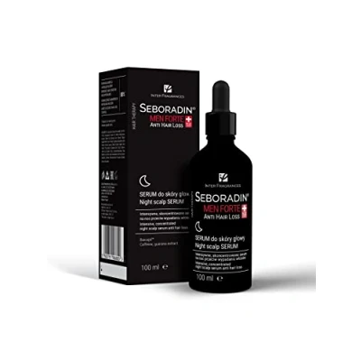 Abbildung von Seboradin Serum Gegen Haarausfall Für Herren Nacht Haarserum Haarverlust Haarwachstum Männer Vitamine Natürliche Extrakte Haar Kopfhaut Pflege Haarwuchsmittel Haarpflege 100 ml Men Forte