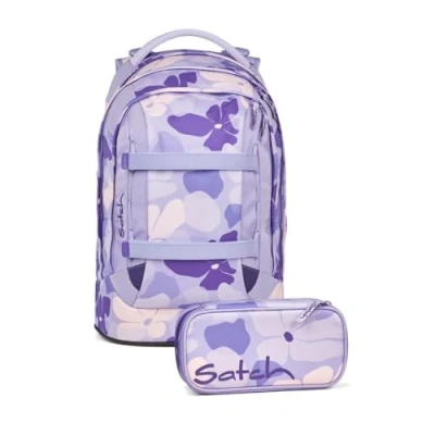 Abbildung von satch pack Schulrucksack Set 2tlg. inkl. Schlamperbox (Lilac Blossom)