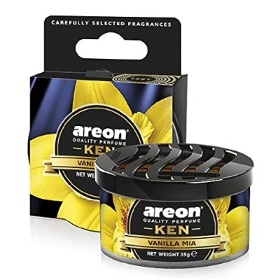 Abbildung von AREON Ken Lufterfrischer Vanille Mia Auto Duft Autoduft Wohnung Dose Duftdose Erfrischer 3D Set (Vanilla Pack x 6)