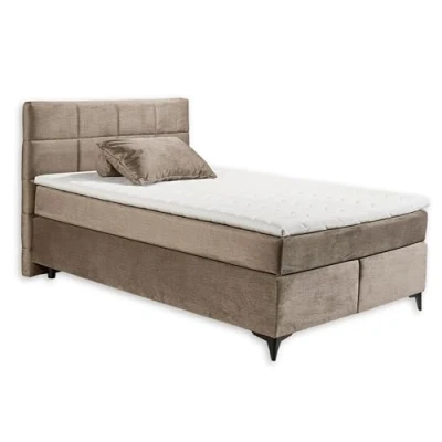 Abbildung von Stella Trading NAVARRA 6 Boxspringbett 140x200, Stone Bequemes Doppelbett mit 7 Zonen Federkern Matratze &amp; Kaltschaum Topper 143 x 113 210 cm (B/H/T)