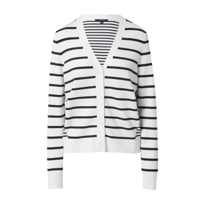 Abbildung von comma MIT Variierendem Streifenmuster Strickjacke, Damen, Größe: 32, Weiß