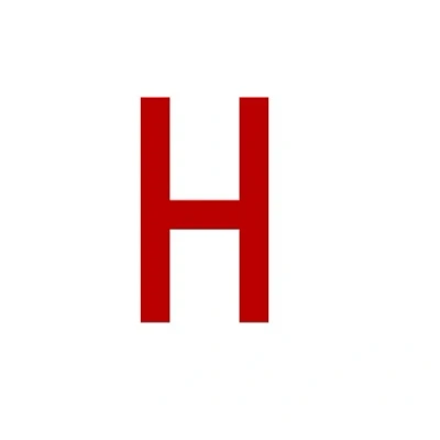 Abbildung von Buchstaben Aufkleber, wetterfest, einzelner Buchstabe H, rot, 10 cm (100mm) großgeschrieben