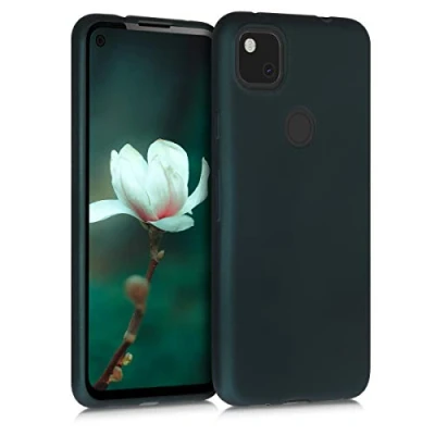 Abbildung von kwmobile Case kompatibel mit Google Pixel 4a Hülle Schutzhülle aus Silikon metallisch schimmernd Handyhülle Metallic Petrol