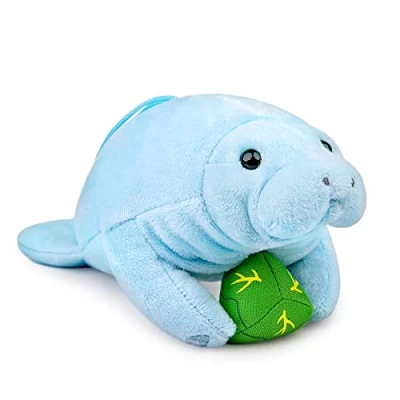 Abbildung von Lilizzhoumax Seekuh Plüschtier 18cm/7&quot;, Simuliertes Tier Kuscheltier, Kawaii Realistische Plüsch Spielzeug für Wilde Tiere, Geschenk Freunde und Kinder