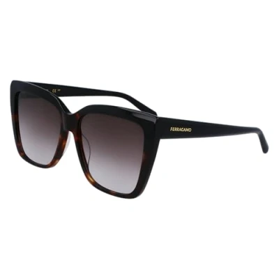 Abbildung von Ferragamo Salvatore Sonnenbrille, Damen, Größe: One Size, Black tortoise