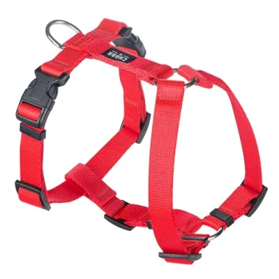 Abbildung von Chaba Guard Hundegeschirr für kleine und mittelgroße Hunde mit Kontrolle, Anti Zug &amp; Würgen, Verstellbar, Bequem Leicht, Classic Step in Brustgeschirr, Dog Harness, Größe M, ROT