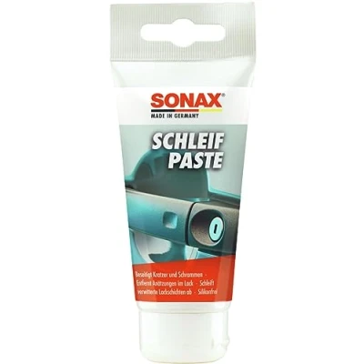 Abbildung von SONAX SchleifPaste (75 ml) silikonfrei mit hohem Schleifmittelanteil zum Abschleifen von verwitterten &amp; verkratzten Lackschichten, Art Nr. 03201000