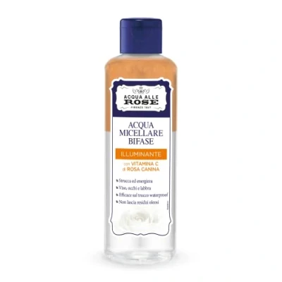 Abbildung von Acqua alle Rose, Micellares Wasser zweiphasig, mit Ölen und Vitamin C aus Hagebutten, zweiphasiger Make up Entferner, entfernt up, wasserfest, täglich, dermatologisch getestet 200 ml
