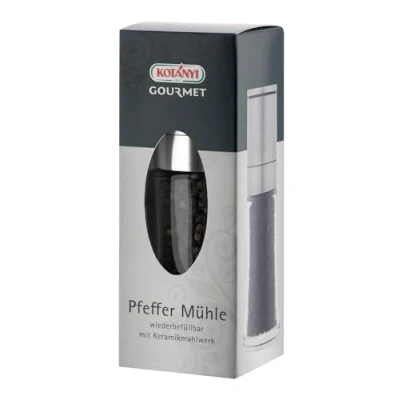 Abbildung von Kotanyi Pfeffer Mühle, wiederbefüllbare Pfeffermühle, mit Keramik Mahlwerk, 40g