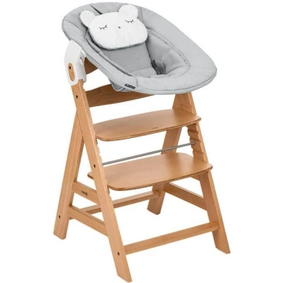 Abbildung von Hauck Hochstuhl Alpha Newborn Set, Nature Grey, mit Aufsatz, FSC® schützt Wald weltweit