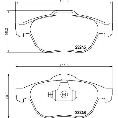 Abbildung von HELLA 8DB 355 009 111 Bremsbelagsatz nicht für Verschleißwarnanzeiger vorbereitet mit Zubehör RENAULT: ESPACE 4, LAGUNA 2 Grandtour,