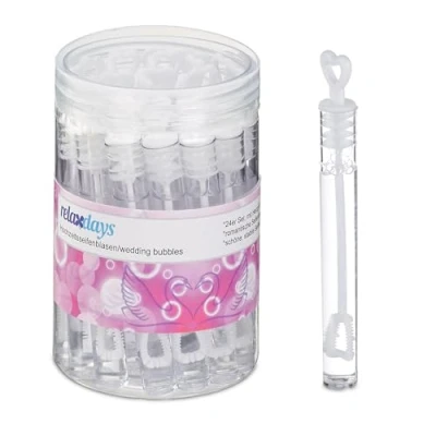 Abbildung von relaxdays Seifenblasenspielzeug Seifenblasen Hochzeit 24er Set