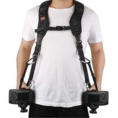Abbildung von ZTO Ztowoto Kameragurt doppelten Schulter Trageriemen Harness Quick Release Adjustable Dual Kamera Haltegurt und Sicherheit Tether für DSLR SLR (ztowoto 1)
