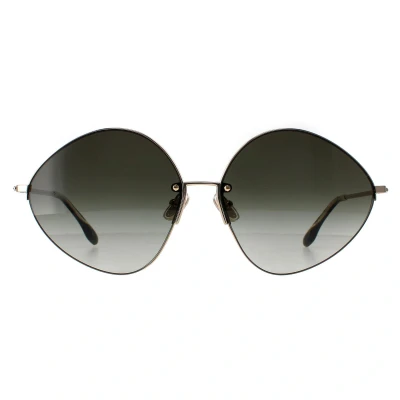 Abbildung von Victoria Beckham Damen VB220S 713 Sonnenbrillen Metall Gold Grün Pantos Schattiert