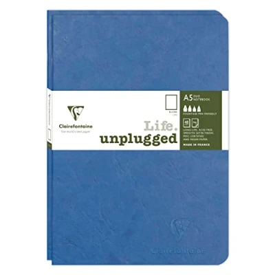 Abbildung von Clairefontaine 733184C Age Bag DUO Set aus 2 Notizheften 14,8x21cm , geheftet, 48 Blatt 90g, blanko Blau, 1