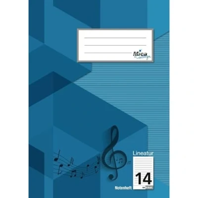 Abbildung von MICA Schulheft Notenheft A4 Lineatur 14 8 Blatt