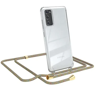 Abbildung von EAZY CASE Handykette kompatibel mit Samsung Galaxy S20 FE / 5G Handyhülle Umhängeband, Handykordel Schutzhülle, Silikonhülle, Hülle Band, Stylische Kette für Smartphone, Rainbow