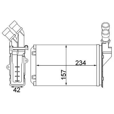 Abbildung von MAHLE ORIGINAL AH 217 000S Wärmetauscher CITROËN: Berlingo / First I, II Kastenwagen, Xsara Schrägheck, PEUGEOT: 306 Cabrio