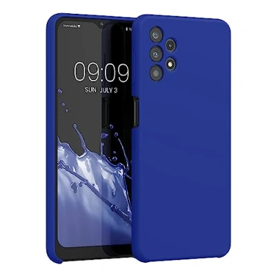 Abbildung von kwmobile Hülle kompatibel mit Samsung Galaxy A32 5G Silikon Handy Case Handyhülle weiche Oberfläche kabelloses Laden Baltik Blau