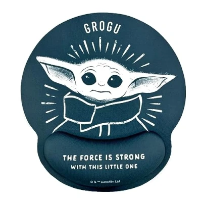 Abbildung von WONDEE Mandalorian Baby Yoda Ergonomisches Mauspad mit Grogu, Gel rutschfestem Handgelenkauflage, Star Wars Mouse Pad (Offiziell Lizenziertes Produkt)