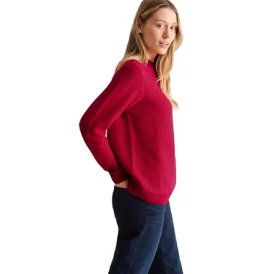 Abbildung von Cecil Twotone Struktur Strickpullover, Damen, Größe: Medium, Rot