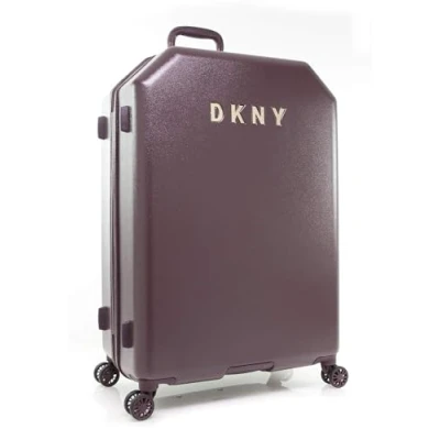 Abbildung von DKNY Metall Logo aufrecht mit 8 Spinner Rädern Gepäck, Burgunder, 28 Inch Upright, Gepäck