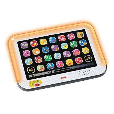 Abbildung von Fisher Price Lernspaß, Lernspielzeug für Kleinkinder, Smart Stages Tablet Computer Attrappe mit Musik und Leuchtfunktion Kinder ab 1 Jahr, Version: Französisch, CDG56